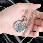 Lebensbaum Armbanduhr<br><div class="desc">Diese einzigartige Halsketten-Uhr ist mit einem farbenfrohen Mosaik-Design des Baumes des Lebens dekoriert. Original Mosaik © Michele Davies.</div>