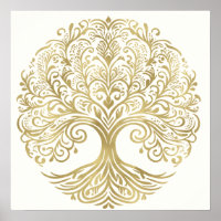 Lebensbaum-Creme & Gold keltische Hochzeit