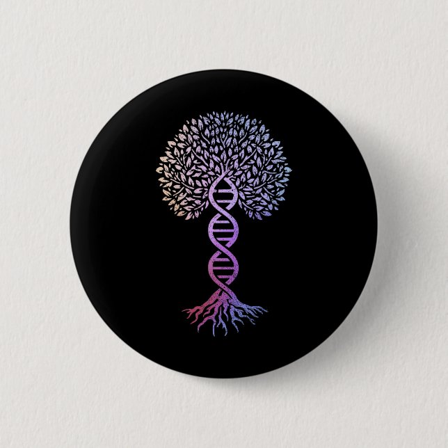 Lebensbaum DNA Science Genetics Earth Day Geneal Button (Vorderseite)