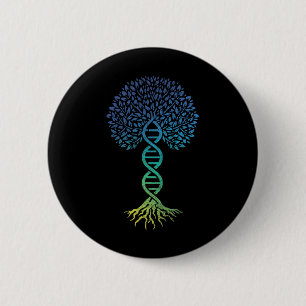 Lebensbaum DNA Science Genetics Earth Day Geneal Button