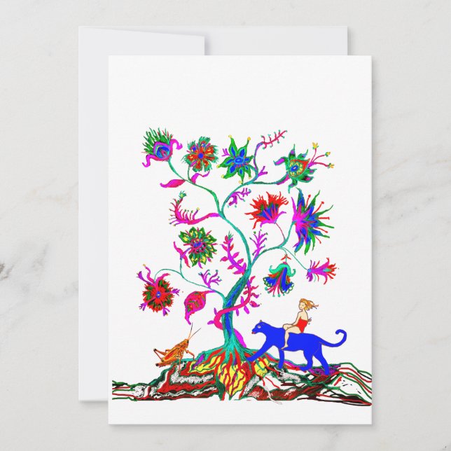 Lebensbaum Feiertagskarte (Vorderseite)