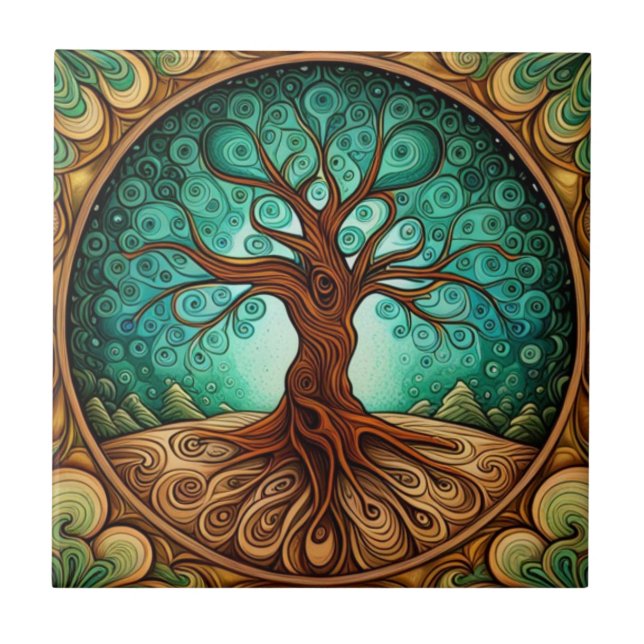 Lebensbaum Fliese (Vorderseite)