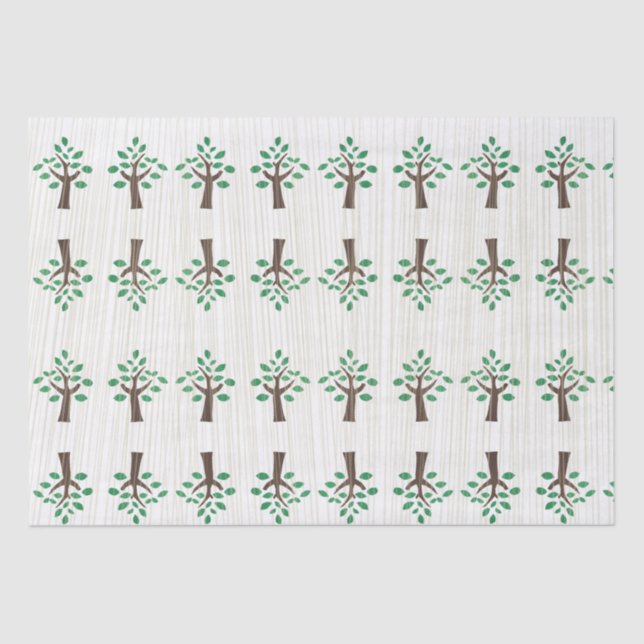 Lebensbaum grün und braun seidenpapier (Vorderseite)