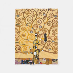 Lebensbaum Gustav Klimt Fleecedecke