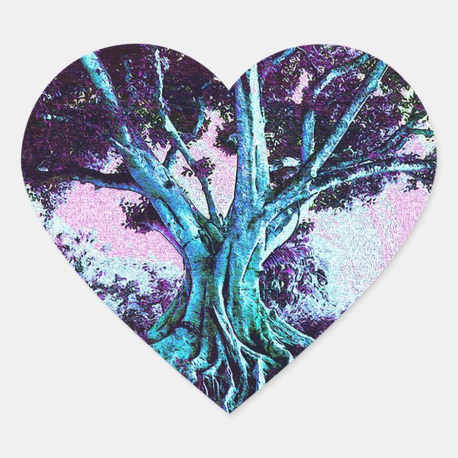 Lebensbaum Herz-Aufkleber (Vorderseite)