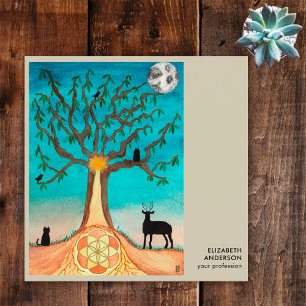 Lebensbaum in Verbindung mit dem QR-Kodex der US-S Quadratische Visitenkarte