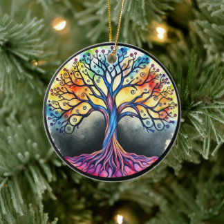 Lebensbaum Keramik Ornament