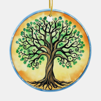 Lebensbaum Keramik Ornament