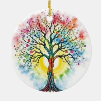 Lebensbaum Keramik Ornament