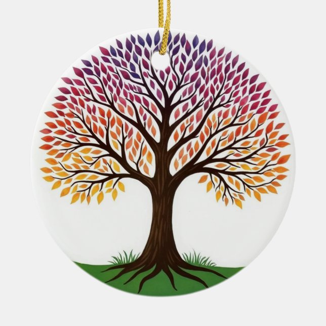 Lebensbaum Keramik Ornament (Vorne)