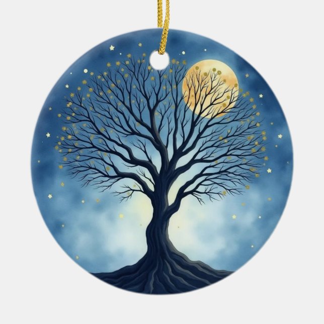 Lebensbaum Keramik Ornament (Vorne)