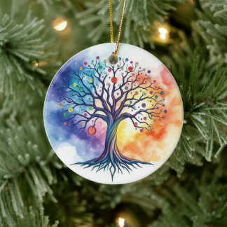 Lebensbaum Keramik Ornament