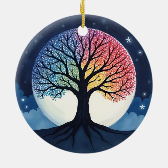 Lebensbaum Keramik Ornament (Hinten)