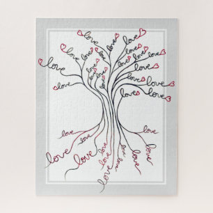 Lebensbaum mit Herz bedeutsam und herausfordernd Puzzle