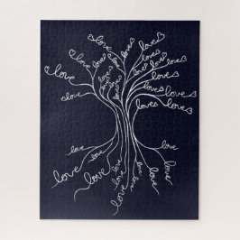 Lebensbaum mit Herz bedeutsam und herausfordernd Puzzle