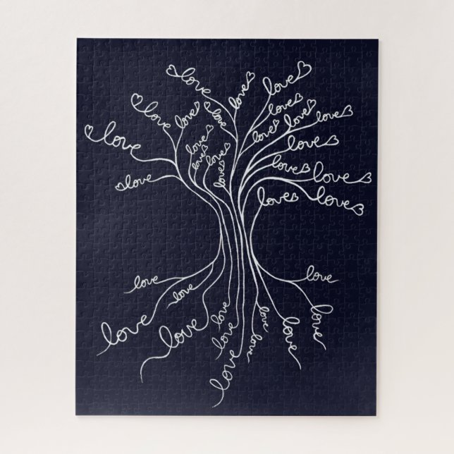 Lebensbaum mit Herz bedeutsam und herausfordernd Puzzle (Vertikal)