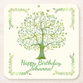 Lebensbaum Rechteckiger Pappuntersetzer