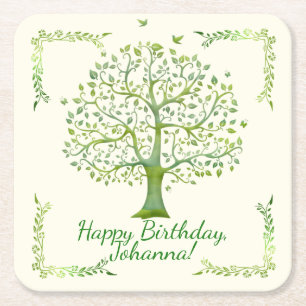 Lebensbaum Rechteckiger Pappuntersetzer