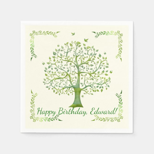 Lebensbaum Serviette (Vorderseite)