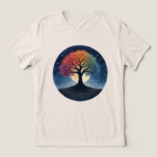 Lebensbaum Tri-Blend Shirt (Design Vorderseite)