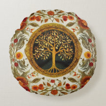 Lebensbaum von Kedoki Orange Green White Throw Pi