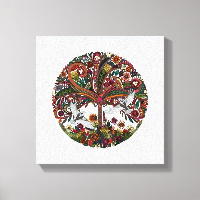 Lebensbaum weiß leinwanddruck (Vorderseite)