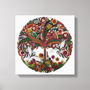 Lebensbaum weiß leinwanddruck