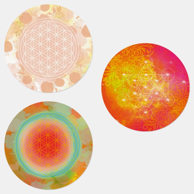 Lebensblume-Etiketten, geometrisch heilig, mand Etiketten (Gruppe)