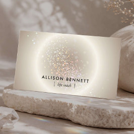 Lebenscoach Celestial Glow Minimal Champagner Gold Visitenkarte