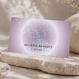 Lebenscoach Celestial Glow Minimal Soft Lavendel Visitenkarte