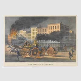 Lebensdauer eines Vintagen Feuerbilds Seidenpapier