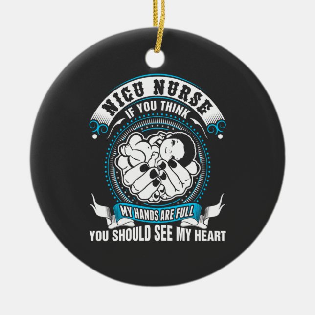 Lebensdauer| Nicu Krankenschwester meine Hand ist  Keramik Ornament (Vorne)
