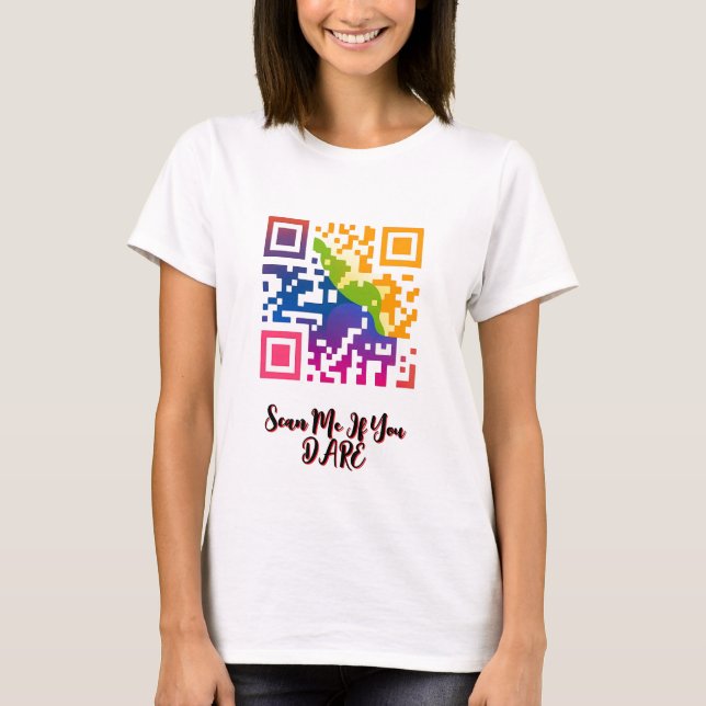 Lebensdauer QR Code Art T-Shirt (Vorderseite)