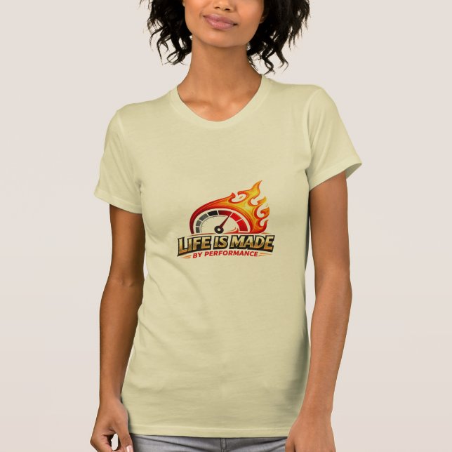 Lebensdauer wird bestimmt durch Leistungsflammen-D T-Shirt (Vorderseite)