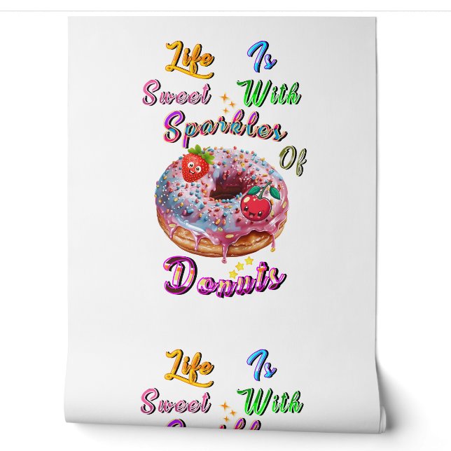 Lebensdeko ist süß mit Glitzer von Donuts Tapete (Abrollen)
