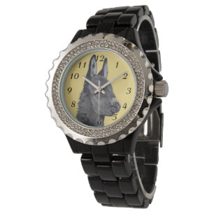 lebensechtes Zeichnen des niedlichen Esels Armbanduhr