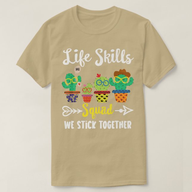 Lebensfähigkeiten Squad Funny Cactus Team Life Ski T-Shirt (Design vorne)