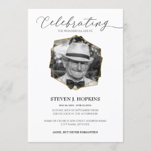 Lebensfeier  Foto für geometrische Rahmen für Gold Einladung