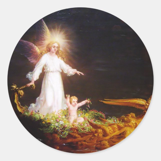 Lebensfreude Runder Aufkleber (Vorderseite)