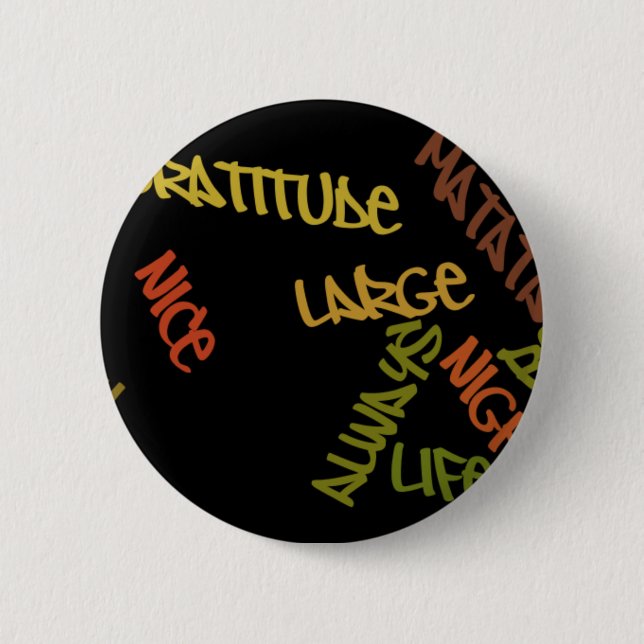 Lebensfreude Wort Kunst Druck Button (Vorderseite)