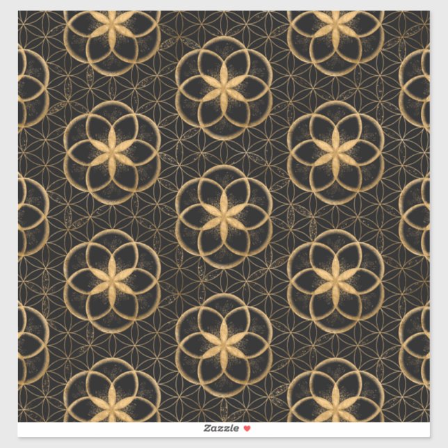 Lebensgefühl in Blume von Lebensmuster Aufkleber (Blatt)