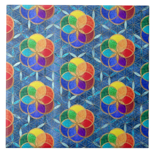 Lebensgefühl in Blume von Lebensmuster Fliese (Vorderseite)