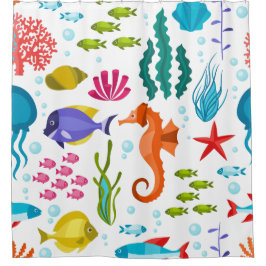 Lebensgewohnheiten der Meere mit Meerestieren Duschvorhang