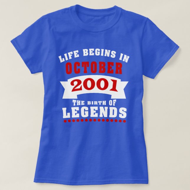 Lebensjahr 2001 T-Shirt (Design vorne)