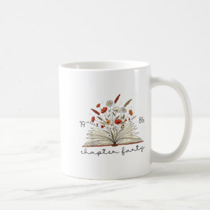 Lebenskapitel Vierzig 1986 Florales Buch 40. Gebur Kaffeetasse