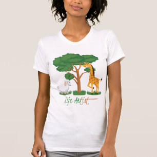 Lebenskünstler: Lustiges Schaf Meme, mit Giraffe,  T-Shirt