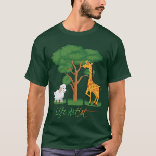 Lebenskünstler: Lustiges Schaf Meme, mit Giraffe, T-Shirt