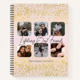 Lebenslange beste Freunde Pink Blush & Gold Glitze Notizbuch