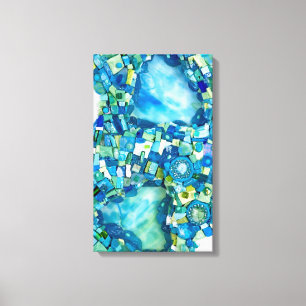 Lebenslauf-Mixed-Media-Mosaik Leinwanddruck