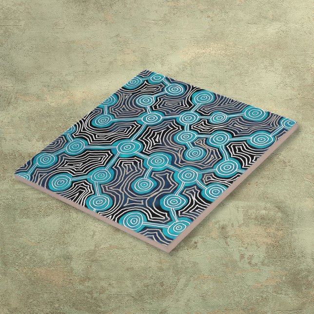 Lebenslinien abstrakte Muster im aborigines Stil Fliese (Life Lines Aboriginal Style Abstract Pattern Tile)